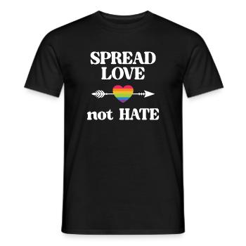 LGBT Pride Month - Spread Love Not Hate - Men's T-Shirt - black - Front - AI Model Male 178 light (178cm)