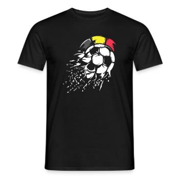 Fußball Team Belgien Illustration Ball Explosion - Männer T-Shirt - Schwarz - Vorne - AI Model Male 178 light (178cm)