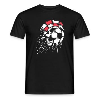 Soccer Croatia Team Ball Explosion Illustration - Men's T-Shirt - black - Front - AI Model Male 178 light (178cm)