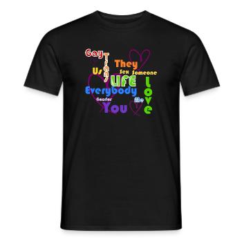 LGBTQ Life Love Colorful - Men's T-Shirt - black - Front - AI Model Male 178 light (178cm)