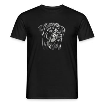 Rottweiler head, geometric art, black and white - Men's T-Shirt - black - Front - AI Model Male 178 light (178cm)