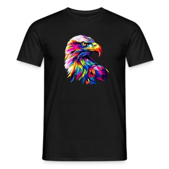 Eagle Pop Art Bright Colors Golden Eagle White-tailed Eagle - Men's T-Shirt - black - Front - AI Model Male 178 light (178cm)