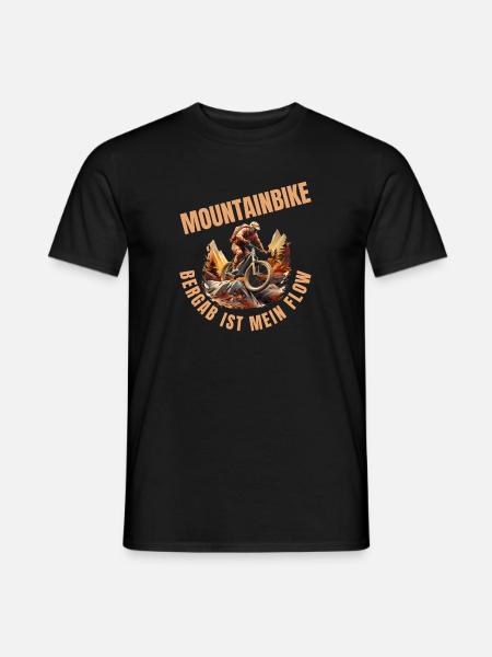 MTB: Bergab ist mein Flow - Männer T-Shirt - Schwarz