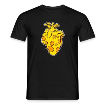 Cœur de fromage - T-shirt homme - noir - Devant - AI Model Male 178 light (178cm)