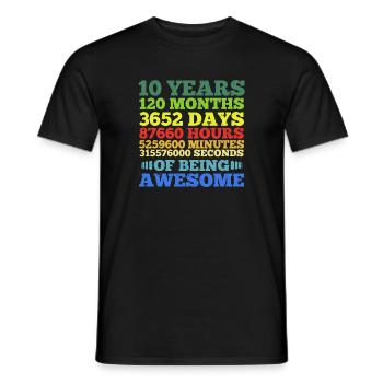 Ten Years of Being Awesome - Men's T-Shirt - black - Front - AI Model Male 178 light (178cm)