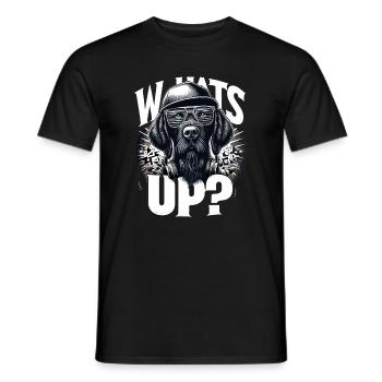Deutsch Drahthaar Gangster Was geht ab Hund Gesche - Männer T-Shirt - Schwarz - Vorne - AI Model Male 178 light (178cm)