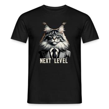 Maine Coon Cat Next Level Costume Cadeau de réussite - T-shirt homme - noir - Devant - AI Model Male 178 light (178cm)