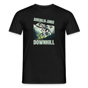 Adrenalin Junkie - MTB Downhill - Männer T-Shirt - Schwarz - Vorne - AI Model Male 178 light (178cm)