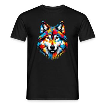 Wolf - Men's T-Shirt - black - Front - AI Model Male 178 light (178cm)