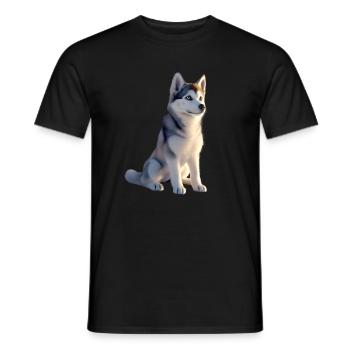 Husky Dogs Lover Dog Love Siberian Huskies - Men's T-Shirt - black - Front - AI Model Male 178 light (178cm)