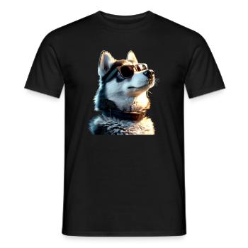 Husky Dogs Lover Dog Love Siberian Huskies - Men's T-Shirt - black - Front - AI Model Male 178 light (178cm)