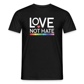 LGBT Pride Month - Love not Hate - Men's T-Shirt - black - Front - AI Model Male 178 light (178cm)