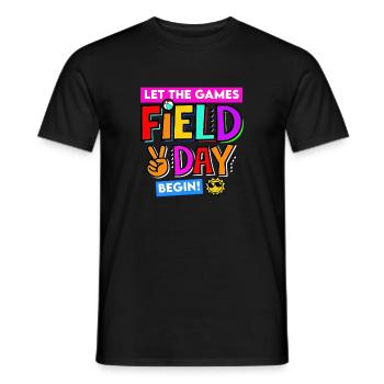 School Field Days Let the Games Begin Teacher 2024 - Men's T-Shirt - black - Front - AI Model Male 178 light (178cm)