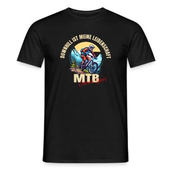 Downhill ist meine Leidenschaft - Männer T-Shirt - Schwarz - Vorne - AI Model Male 178 light (178cm)