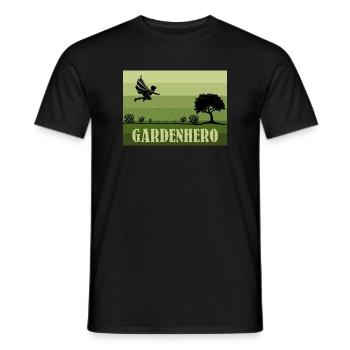 Retro/Vintage Male Garden Hero - Men's T-Shirt - black - Front - AI Model Male 178 light (178cm)