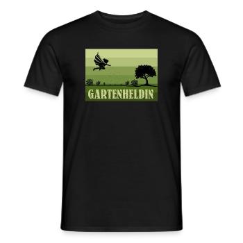 Héroïne de jardin féminine rétro/vintage - T-shirt homme - noir - Devant - AI Model Male 178 light (178cm)