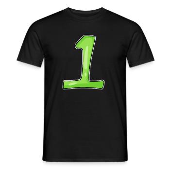 Number 1 Green - Men's T-Shirt - black - Front - AI Model Male 178 light (178cm)