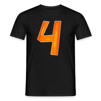 4 orange - Männer T-Shirt - Schwarz - Vorne - AI Model Male 178 light (178cm)