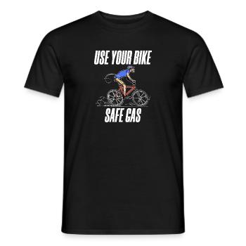 Station d’essence Déclaration Vélo Stockage d’énergie Électricité - T-shirt homme - noir - Devant - AI Model Male 178 light (178cm)