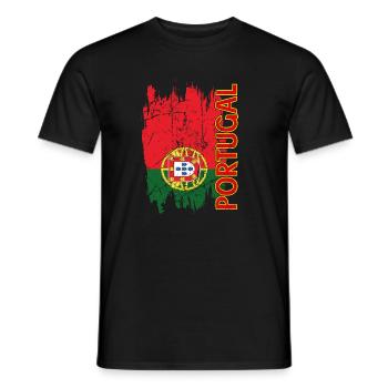 Portugal Flagge - Männer T-Shirt - Schwarz - Vorne - AI Model Male 178 light (178cm)