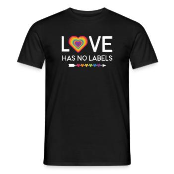 LGBT Pride Month - Liebe hat keine Etiketten - Männer T-Shirt - Schwarz - Vorne - AI Model Male 178 light (178cm)