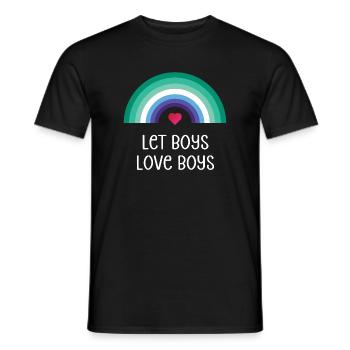 Mois de la fierté LGBT - Let Boys Love Boys - T-shirt homme - noir - Devant - AI Model Male 178 light (178cm)