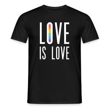 Mois de la fierté LGBT - Love is Love - T-shirt homme - noir - Devant - AI Model Male 178 light (178cm)