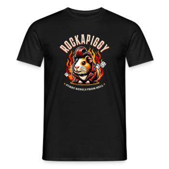 Rockabilly - Rockapiggy - Music Retro Vintage - Men's T-Shirt - black - Front - AI Model Male 178 light (178cm)