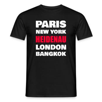 Chemise Heidenau – Petite ville contre métropoles mondiales - T-shirt homme - noir - Devant - AI Model Male 178 light (178cm)