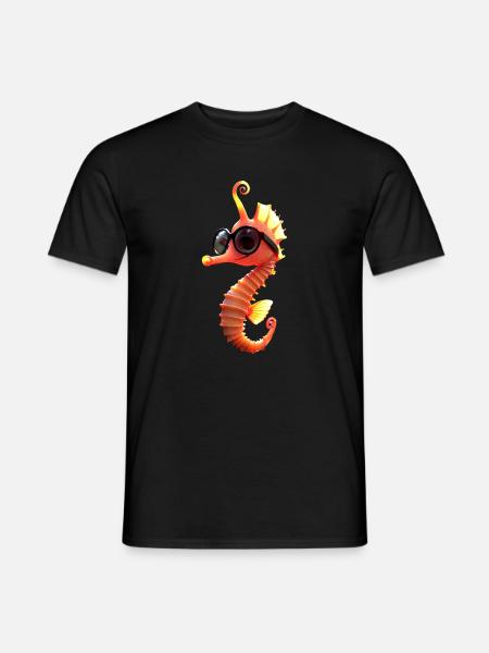 Seepferdchen Aquarist Angler Süßes Seepferdchen - Männer T-Shirt - Schwarz