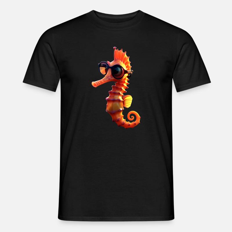 Seepferdchen Aquarist Angler Süßes Seepferdchen - Männer T-Shirt - Schwarz