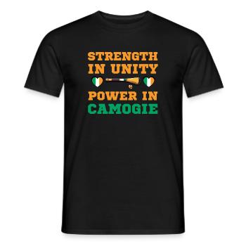 Strength in unity, power in Camogie - Men's T-Shirt - black - Front - AI Model Male 178 light (178cm)