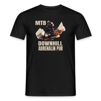 Downhill: Adrenalin pur - Männer T-Shirt - Schwarz - Vorne - AI Model Male 178 light (178cm)