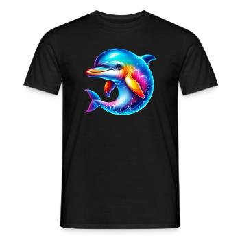 Delfin - Männer T-Shirt - Schwarz - Vorne - AI Model Male 178 light (178cm)