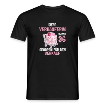 Verkäuferin 36 Geburtstag Verkaufen Beruf Spruch - Männer T-Shirt - Schwarz - Vorne - AI Model Male 178 light (178cm)