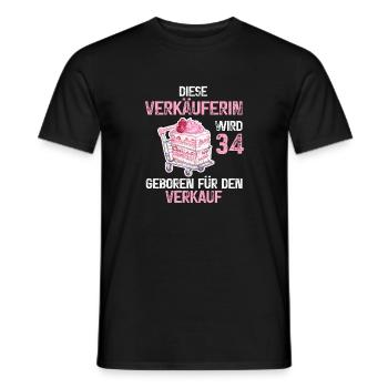 Verkäuferin 34 Geburtstag Verkauf Beruf 34 Jahre - Männer T-Shirt - Schwarz - Vorne - AI Model Male 178 light (178cm)