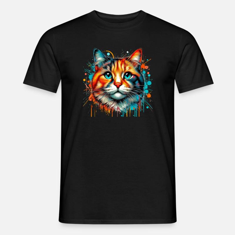 Katze - Männer T-Shirt - Schwarz