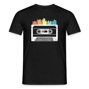 retro cassette music vintage icon logo icon - Men's T-Shirt - black - Front - AI Model Male 178 light (178cm)