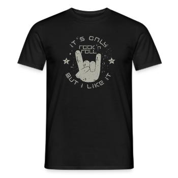 only Rock 'n' Roll - Men's T-Shirt - black - Front - AI Model Male 178 light (178cm)