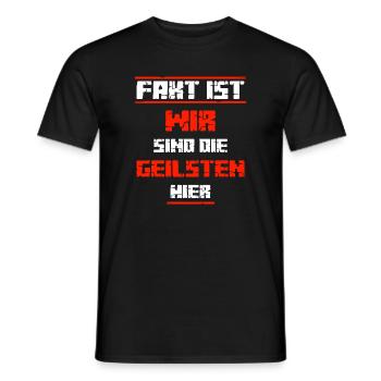 Wir sind die Geilsten hier Party Malle Bier Shirt - Männer T-Shirt - Schwarz - Vorne - AI Model Male 178 light (178cm)