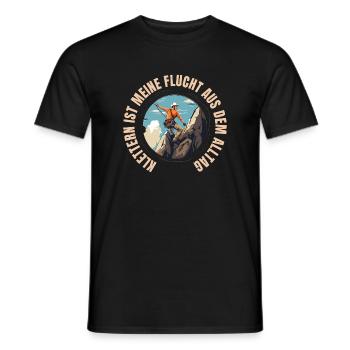 Klettern ist meine Flucht aus dem Alltag - Männer T-Shirt - Schwarz - Vorne - AI Model Male 178 light (178cm)