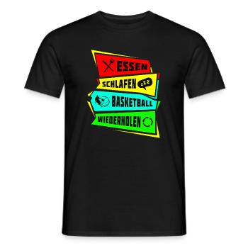 Manger dormir Répéter le basket-ball - T-shirt homme - noir - Devant - AI Model Male 178 light (178cm)