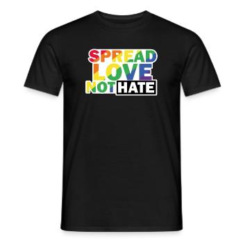 Love not Hate LGBTQ - Männer T-Shirt - Schwarz - Vorne - AI Model Male 178 light (178cm)