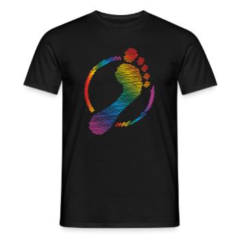 rainbow footprint rainbow footprint - Men's T-Shirt - black - Front - AI Model Male 178 light (178cm)