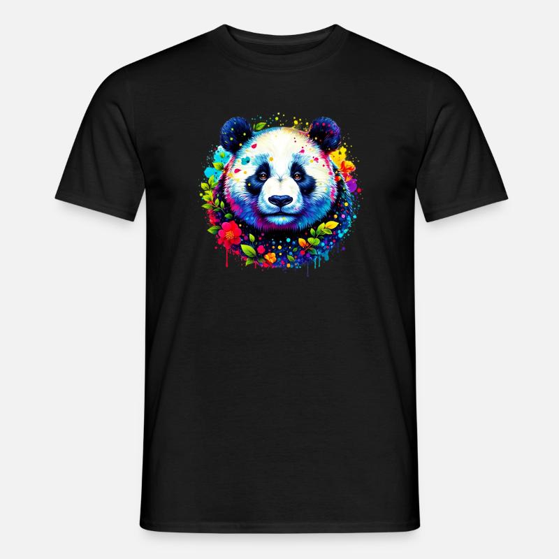 Panda - Männer T-Shirt - Schwarz