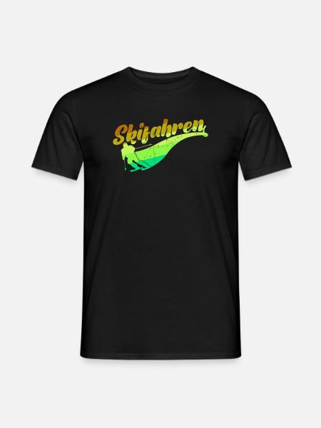 Schifahren Winter Skifahrer Wintersport Skiurlaub - Männer T-Shirt - Schwarz