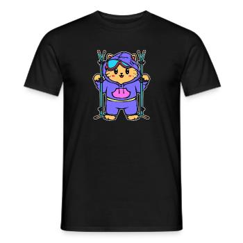 Schnee Winter Skifahrer Wintersport Wintersaison - Männer T-Shirt - Schwarz - Vorne - AI Model Male 178 light (178cm)