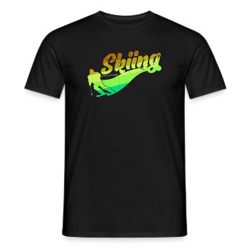 Schifahren Schifahrer Wintersport Pistengaudi - Männer T-Shirt - Schwarz - Vorne - AI Model Male 178 light (178cm)