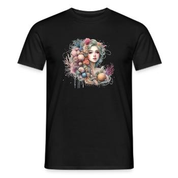 Fantastic, Mermaid, Artwork, Colorful, - Men's T-Shirt - black - Front - AI Model Male 178 light (178cm)