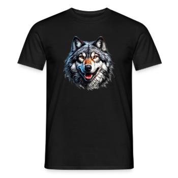 Wolf - Men's T-Shirt - black - Front - AI Model Male 178 light (178cm)